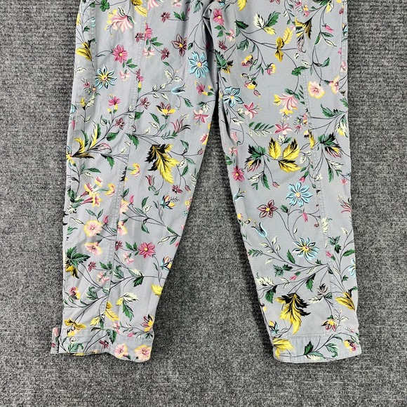 Anthropologie Floral Cargo Pants Women 2 Slim Tapered Utility Indie Y2K - Picture 6 of 13